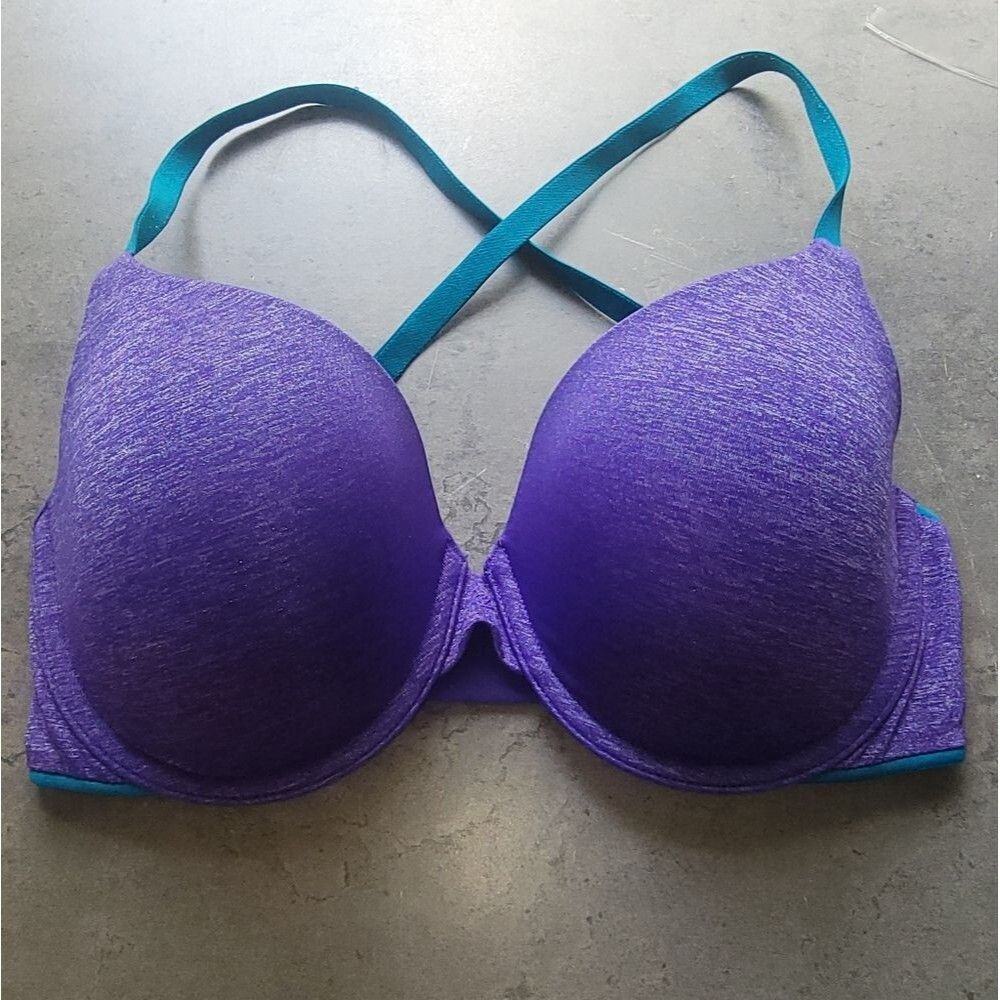 Victorias Secret Uplift Semi Demi Underwire Purple Bra 32DD